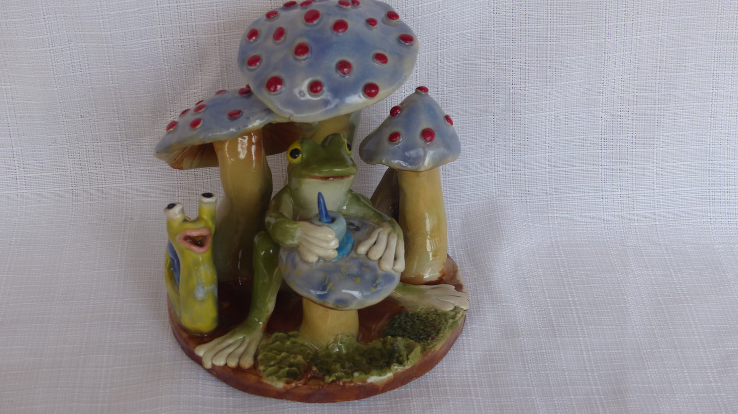 Frog Under Toadstool